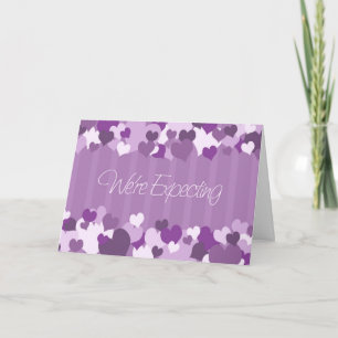Purple Hearts Nous attendons la carte Faire-part