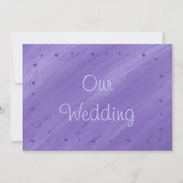 Purple Hearts on Blended Purple Wedding Einladung