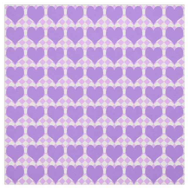 Purple Hearts Pattern Stoff (Muster)