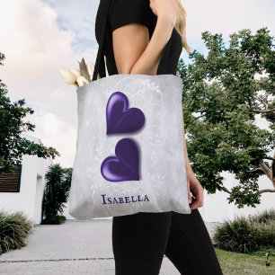 Purple Hearts Sac fourre-tout personnalisé