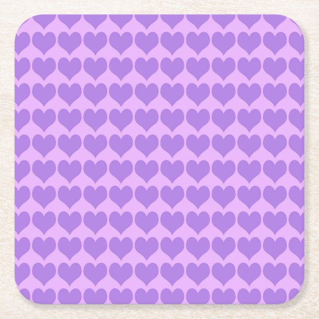 Purple Hearts Seamless Pattern Rechteckiger Pappuntersetzer (Vorderseite)