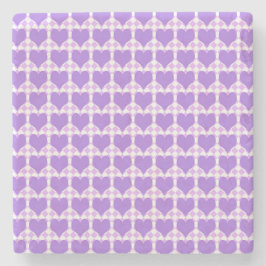 Purple Hearts Seamless Pattern Steinuntersetzer