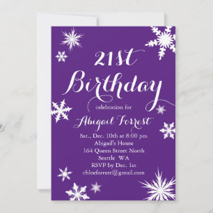 Purple hiver 21e anniversaire Invitation
