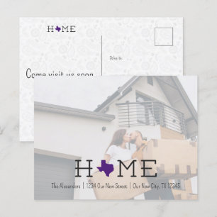 Purple HOME Texas Moving Carte postale Faire-part