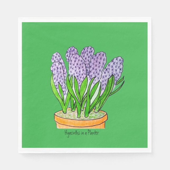 Purple Hyacinths a in Planter Serviette (Vorderseite)