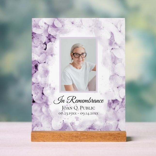 Purple Hydrangea Aquarelle Célébration de la vie (Neutre)