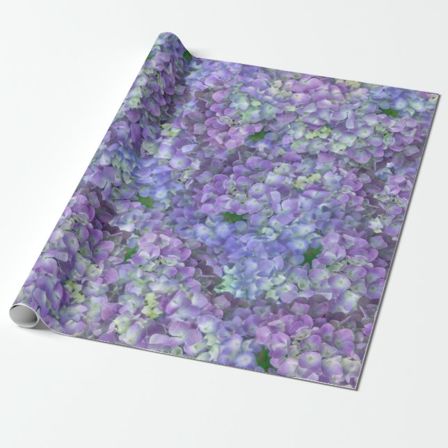 Purple hydrangea flowers geschenkpapier (Ungerollt)
