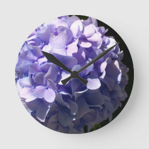 Purple Hydrangea Runde Wanduhr