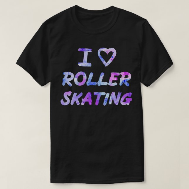 Purple I Love Roller Skating T-Shirt (Design vorne)