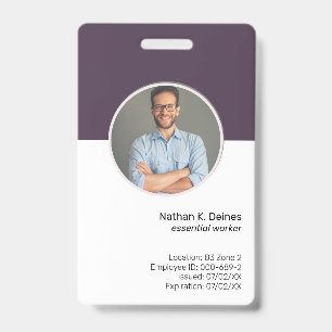 Purple ID Mitarbeiter Foto-ID Unternehmenssicher Ausweis