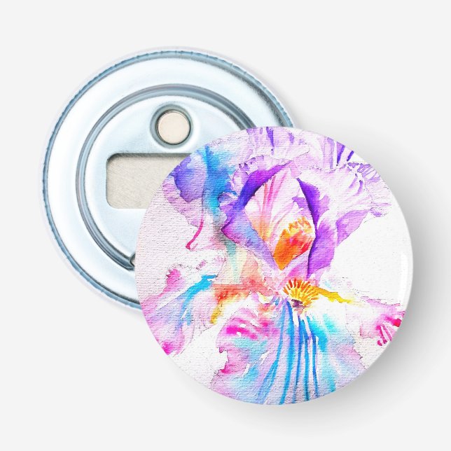 Purple iris Flower Wedding Favour Floral Flower Flaschenöffner (Vorderseite)