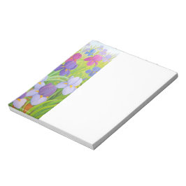 Purple Iris Flowers Floral Art Notizblock
