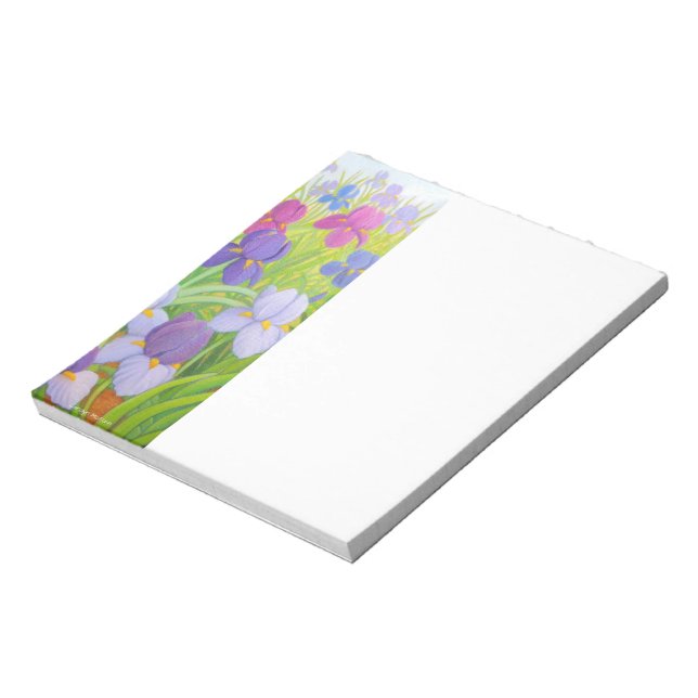 Purple Iris Flowers Floral Art Notizblock (Rotiert)