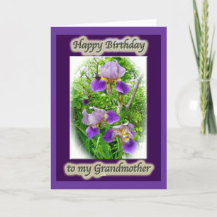 Purple Iris Trio Grand-mère Carte d'anniversaire