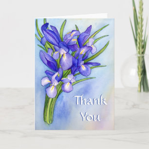 Purple Irises Art Custom Merci Cartes de voeux