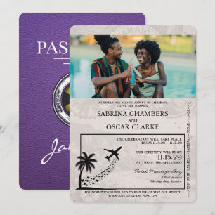 Purple Jamaïque Passport Faire-part de mariage