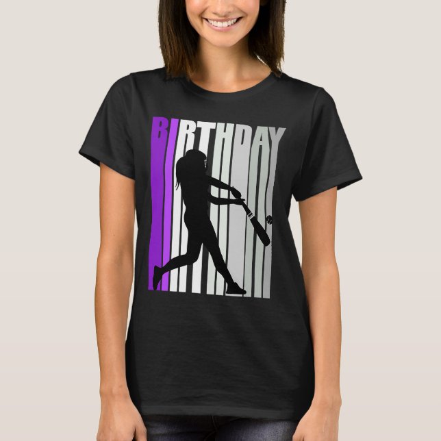 Purple Kid Baseball Birthday Colorful Training Tra T-Shirt (Vorderseite)