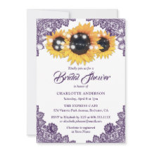 Purple Lace Sunflower String Lights Bridal Shower