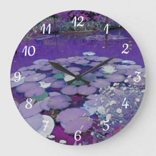 Purple Lake Dreaming Clock Große Wanduhr