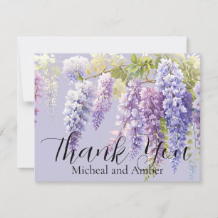 Purple Lavendel Aquarellblume Dankeskarte