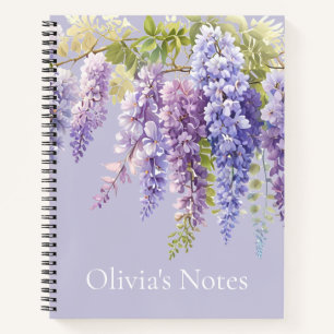 Purple Lavendel Aquarellblume Notizbuch