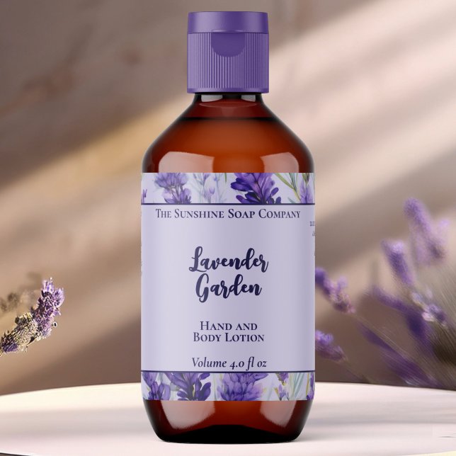 Purple Lavender Garden Cosmétique Étiquette boutei (Créateur téléchargé)