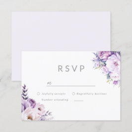 Purple Lavender Haze Floral Wedding RSVP Karte
