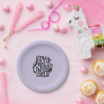 Purple Lavender Wild Unicorn Birthday Pappteller<br><div class="desc">Purple Lavender Wild Unicorn Birthday</div>