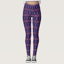 Purple leggings with horizontal stripes