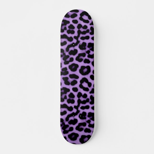 Purple Leopard Spots Print Pattern Skateboard (Vorne)