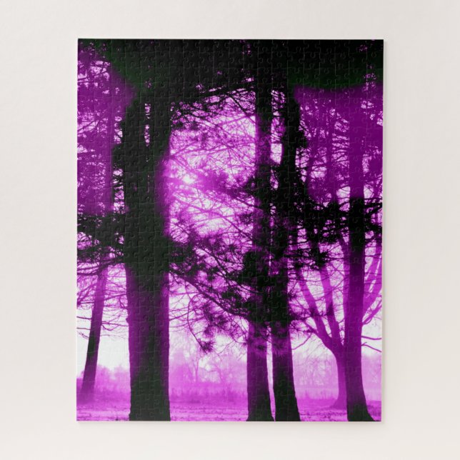Purple Light with Silhouette Trees  (Vertikal)