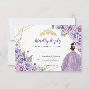 Purple Lilac Floral Girl Robe Quinceañera Réponse