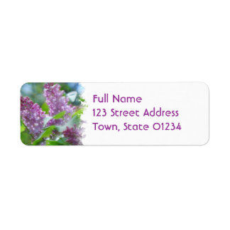 Purple Lilac Flowers Retourner l'adresse Étiquette
