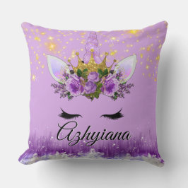 Purple|Lilac u. KroneUnicorn des Kissen
