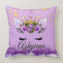 Purple|Lilac u. KroneUnicorn des Kissen