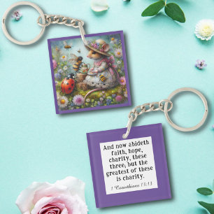 Purple Love Charity Bible Verse mignon souris