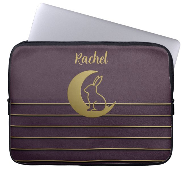 Purple Lune Bunny Design sac électronique (Devant)