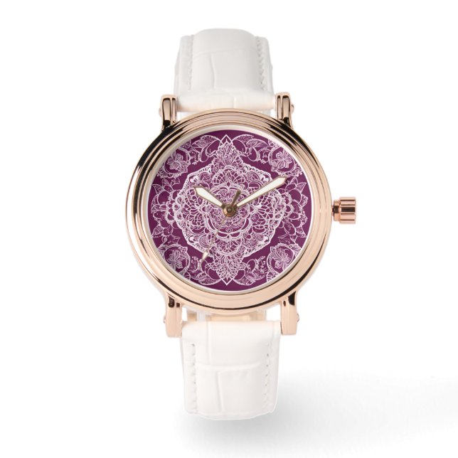 Purple mandala AI art  Armbanduhr (Vorderseite)