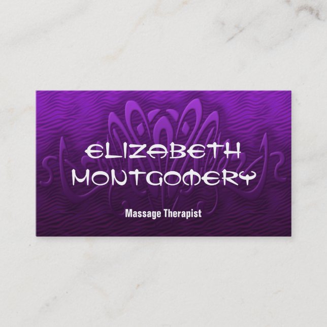 Purple Massage Thérapie Carte de visite de rendez- (Devant)