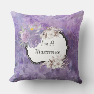 Purple Mauve Passion Floral Chef-d'oeuvre Coussin