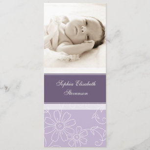 Purple Modèle photo Nouveau bébé Faire-part de nai