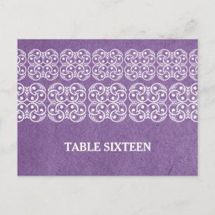 Purple moderne Bohème Numéro de table Carte postal