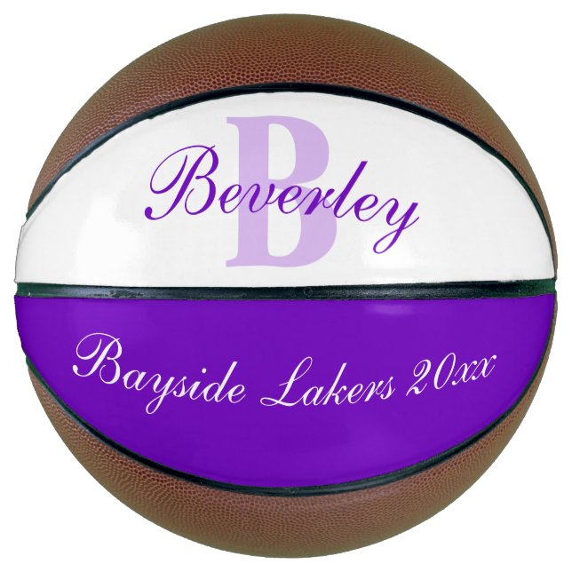 Purple monogram name, initial and team basketball (Vorderseite)