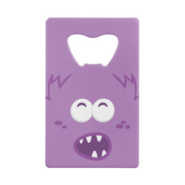 Purple Monster Face Carte de crédit Bottiner (Dos)
