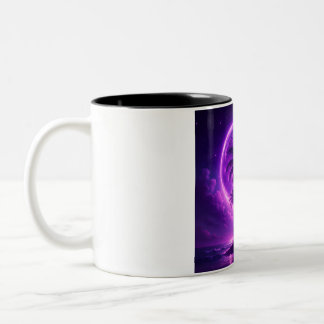 Purple Moon Island Dreamscape Zweifarbige Tasse