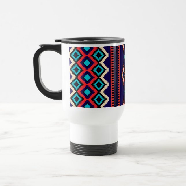 Purple Mosaic Travel Mug Reisebecher (Links)