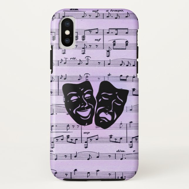 Purple Music and Theater Masks Case-Mate iPhone Hülle (Rückseite)