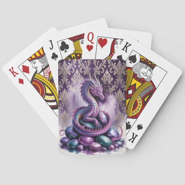 Purple Mystic Dragon Gothic Spielkarten (Rückseite)
