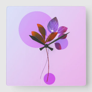 Purple Nature Abstraite Horloge murale