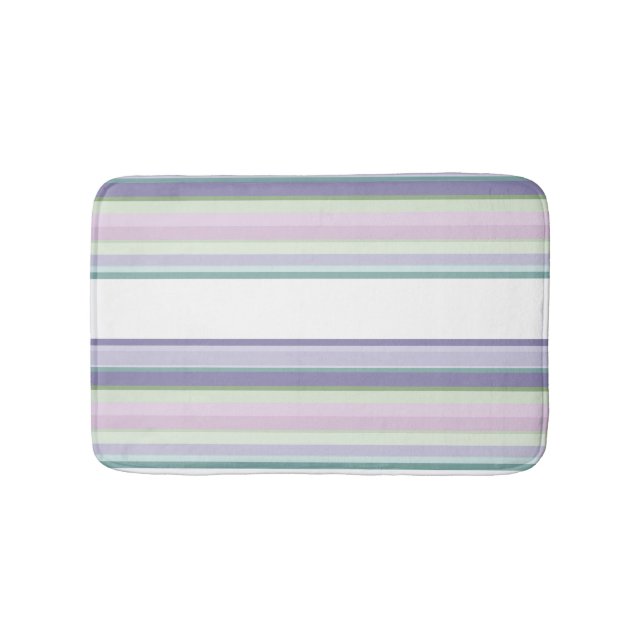 Purple, Neptune, sea green, and Lavender stripes Badematte (Vorderseite)